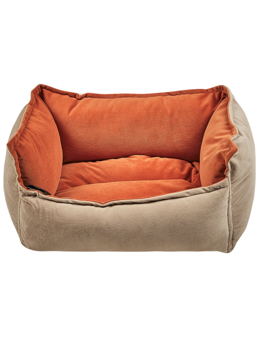 imagem de Cama de animal em veludo laranja e creme 50 x 35 cm IZMIR5