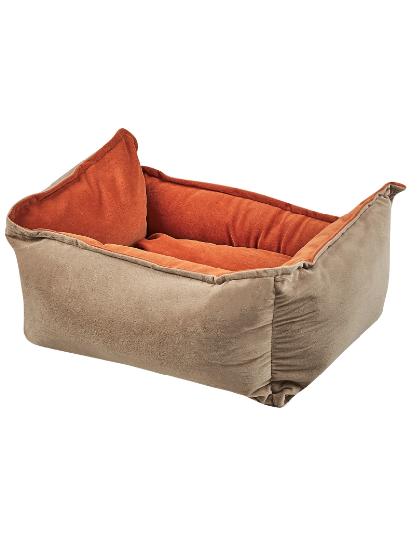 imagem de Cama de animal em veludo laranja e creme 50 x 35 cm IZMIR7