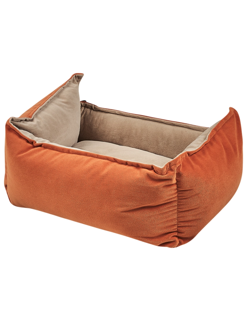 imagem de Cama de animal em veludo laranja e creme 50 x 35 cm IZMIR8