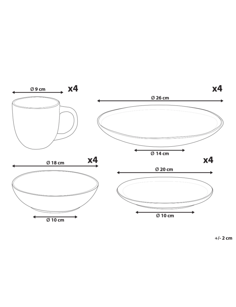 imagem de Conjunto de 16 peças de louça Grés Cinzento COSTMARY2