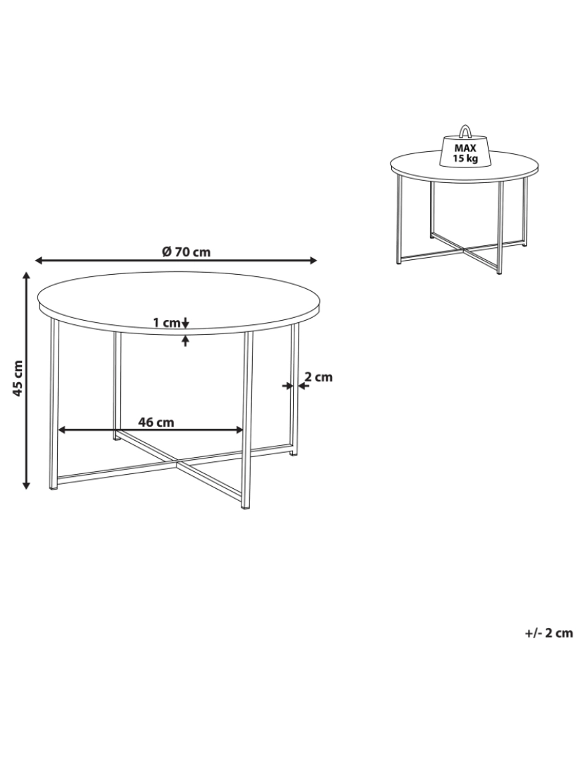 imagem de Mesa de centro efeito de mármore branco com prateado QUINCY3