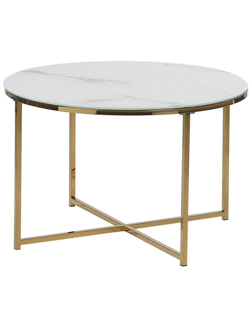 imagem de Mesa de centro efeito de mármore branco com dourado QUINCY2