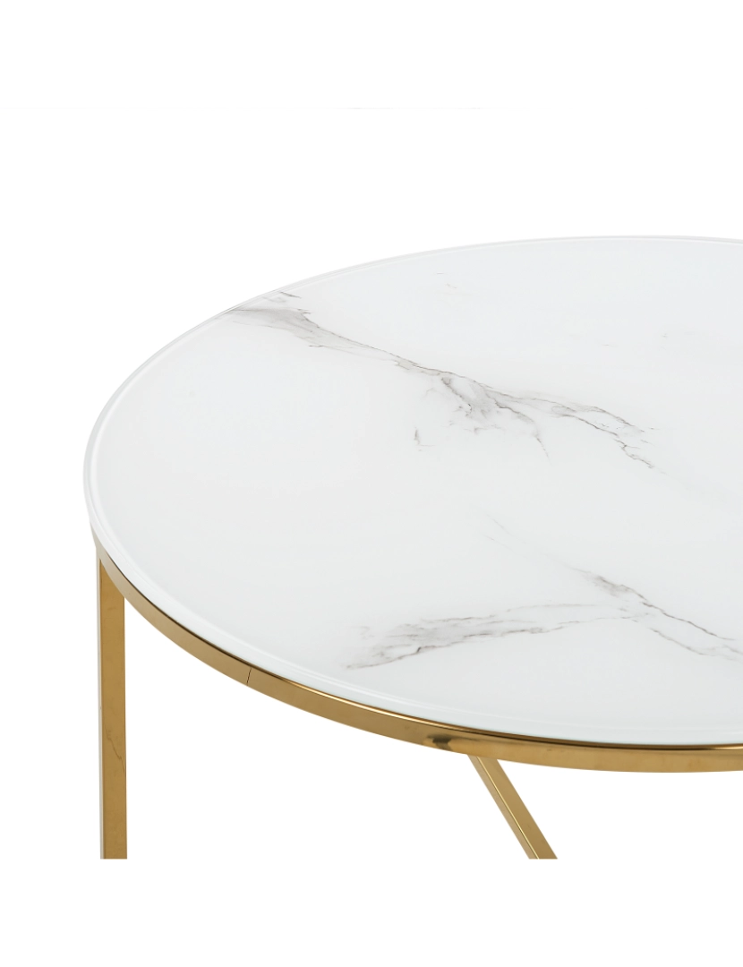 imagem de Mesa de centro efeito de mármore branco com dourado QUINCY4