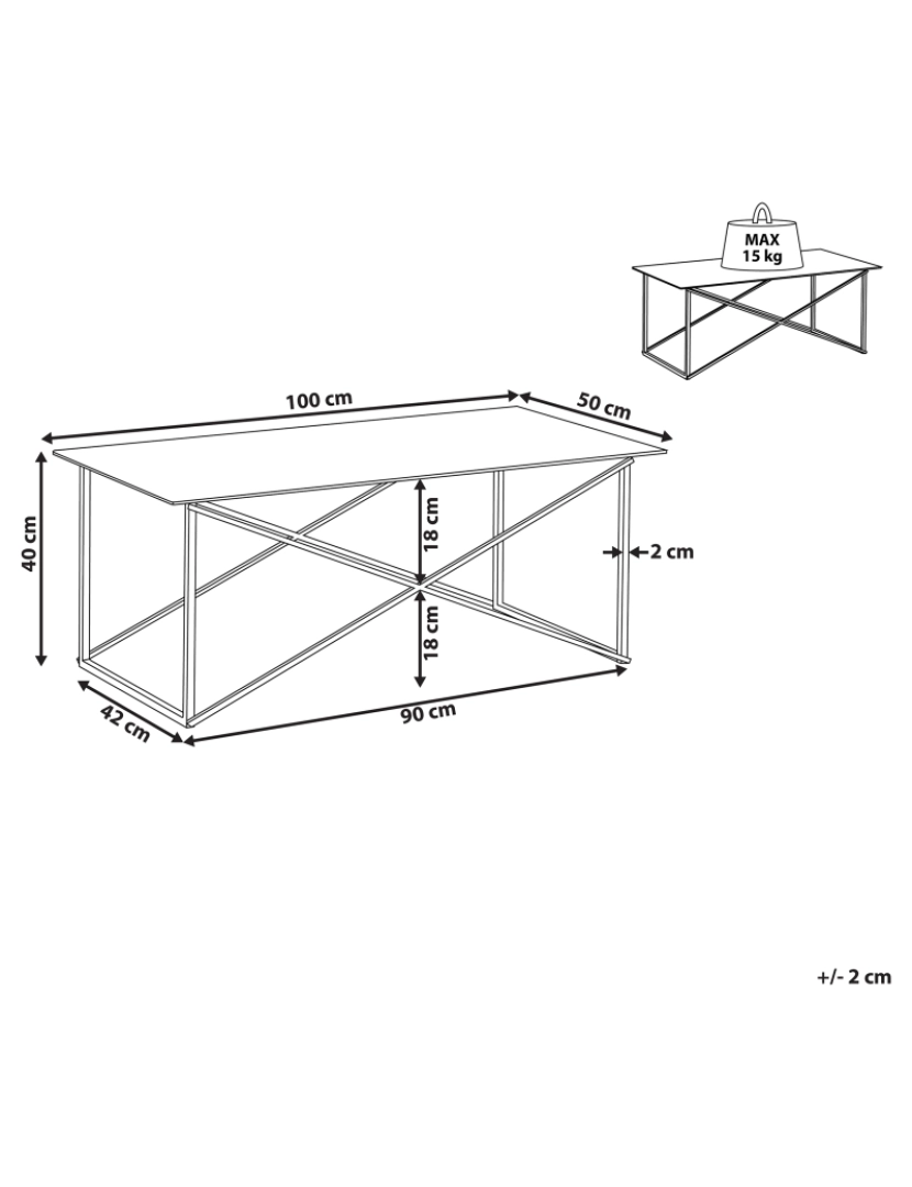 imagem de Mesa de centro efeito de mármore branco com prateado EMPORIA3