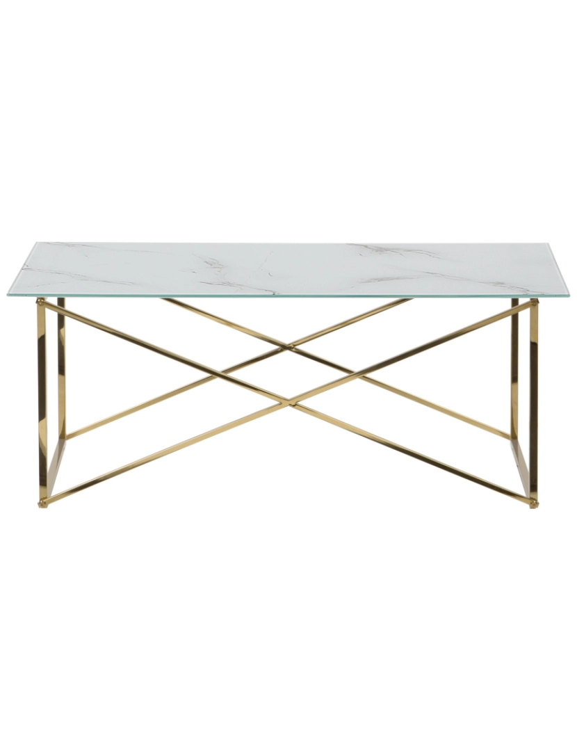 imagem de Mesa de centro efeito de mármore branco com dourado EMPORIA4