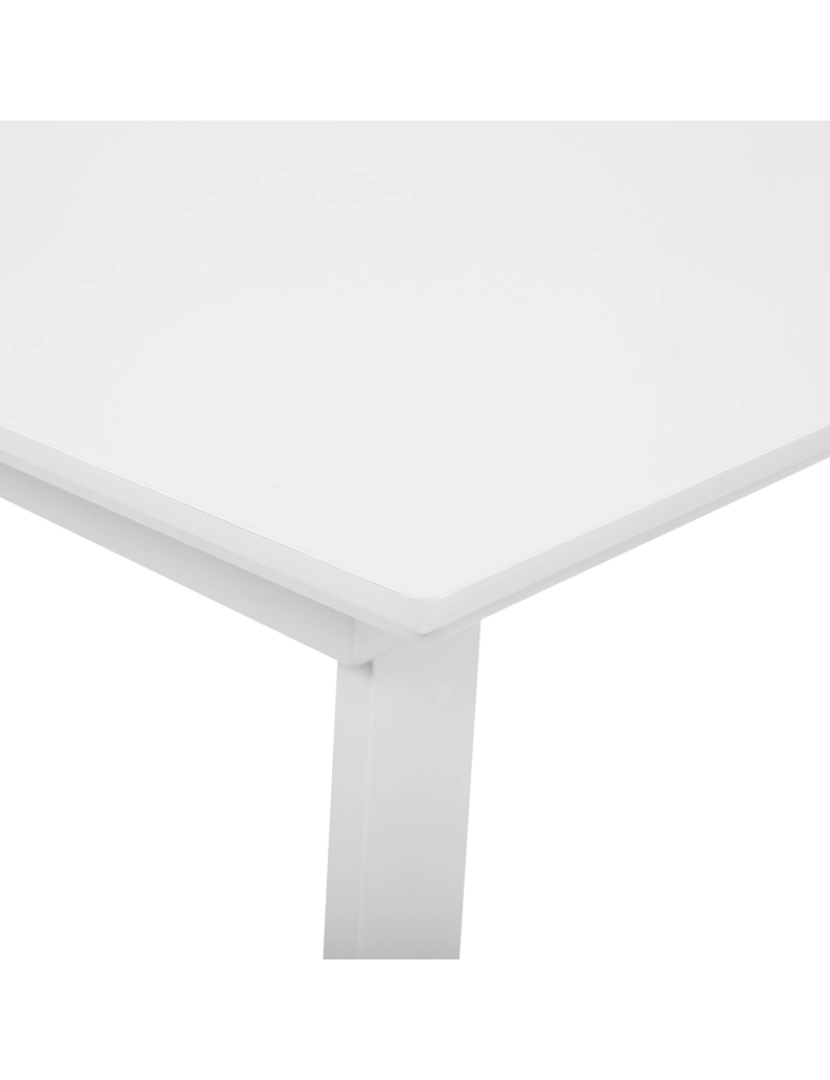 imagem de Mesa de jantar extensível branca e castanha clara 160/200 x 90 cm KALUNA6