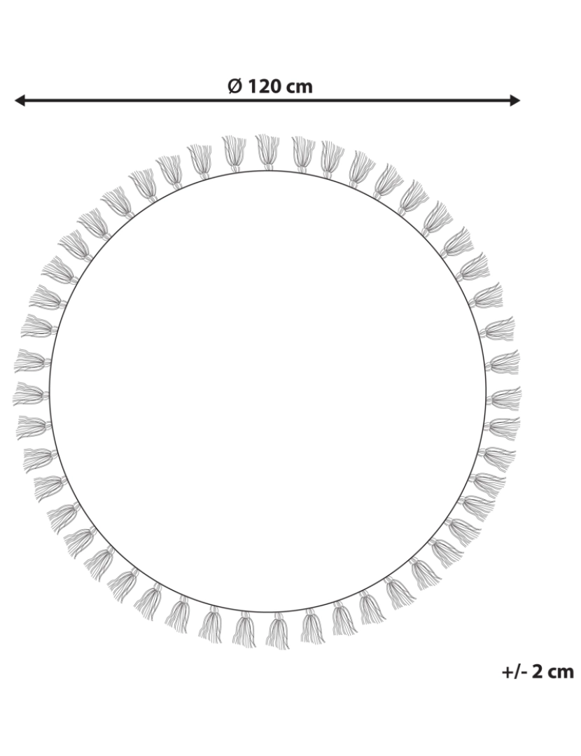 imagem de Tapete em algodão creme e vermelho ø 120 cm AYAKLI3