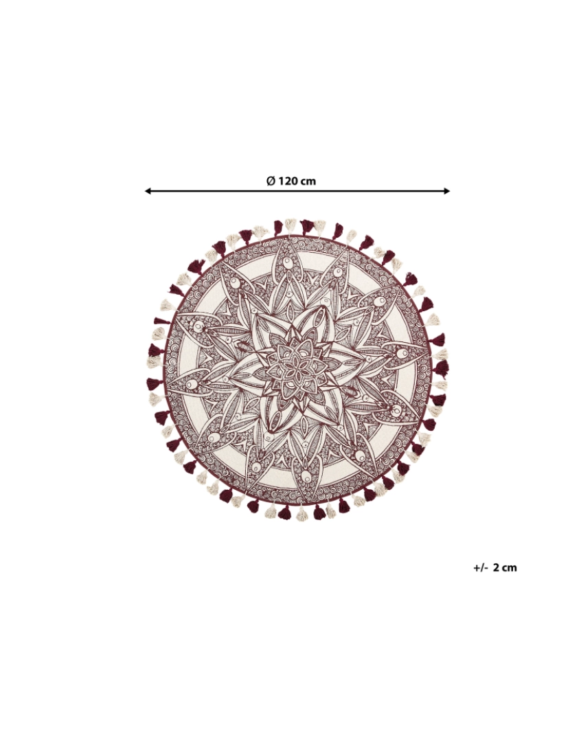 imagem de Tapete de algodão creme e vermelho ø 120 cm OLTU3