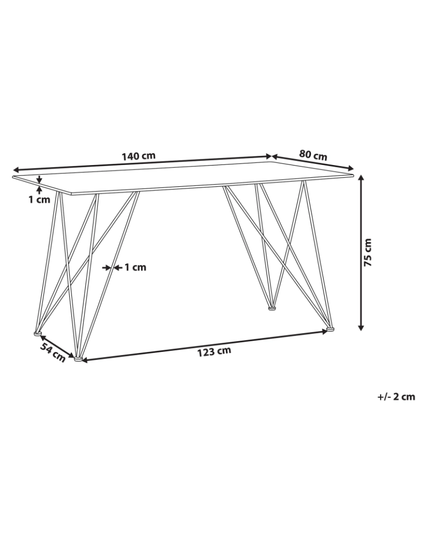 imagem de Mesa de jantar com efeito de mármore branco e dourado 140 x 80 cm KENTON3