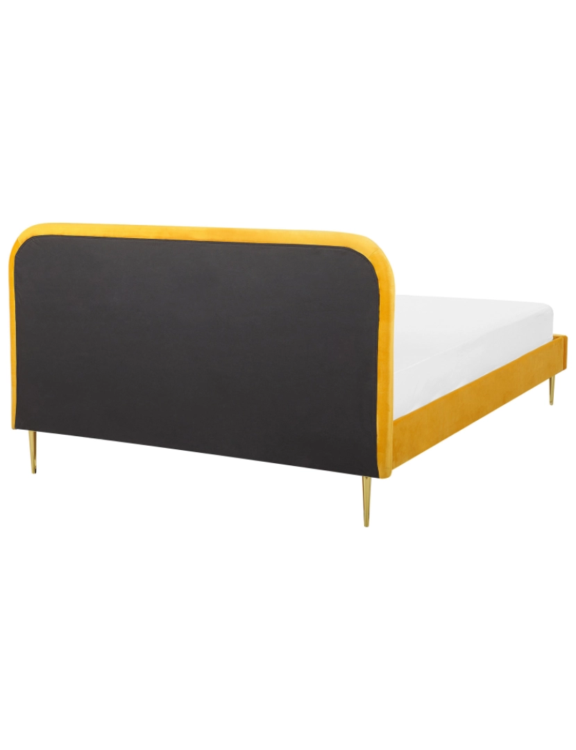 imagem de Cama de casal em veludo amarelo 180 x 200 cm FLAYAT5