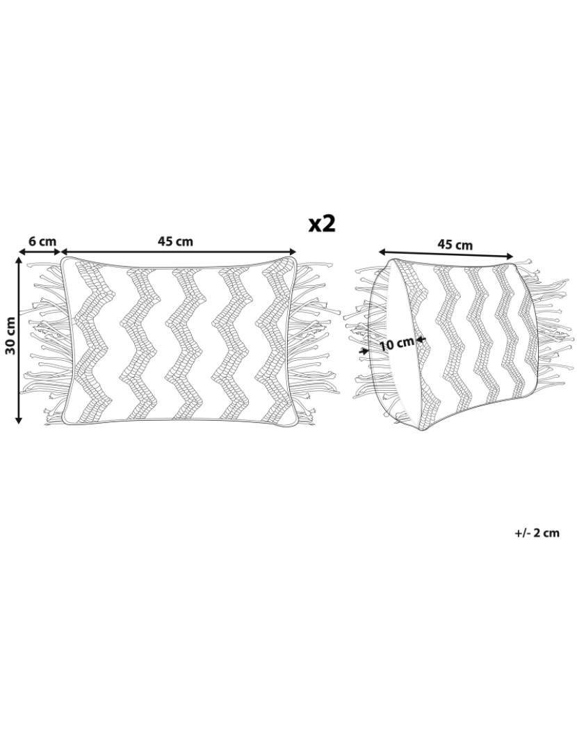 imagem de Conjunto de 2 almofadas Macramé Algodão Cinzento KIRIKKALE 30 x 45 cm2