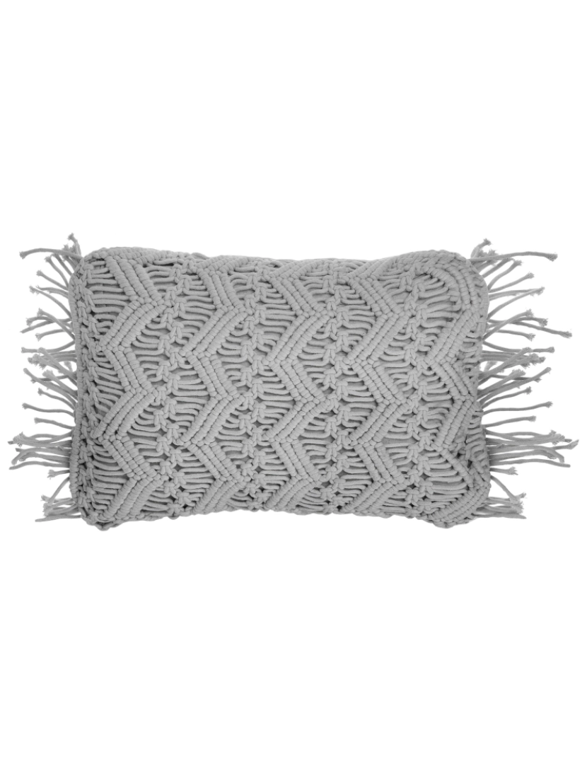 imagem de Conjunto de 2 almofadas Macramé Algodão Cinzento KIRIKKALE 30 x 45 cm4