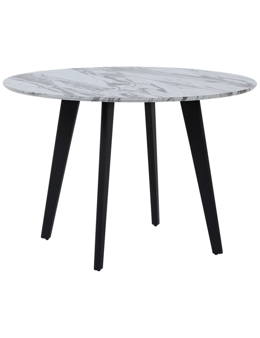 imagem de Mesa de jantar redonda com efeito mármore e preto ⌀ 110 MOSBY2