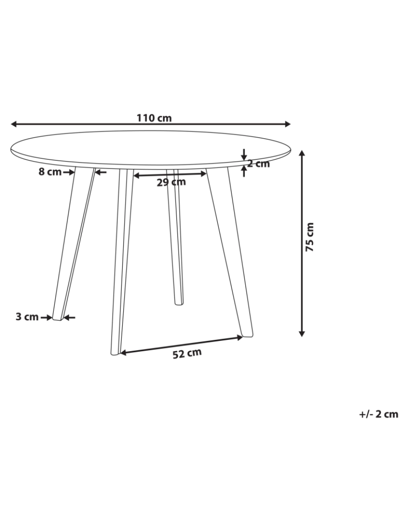 imagem de Mesa de jantar redonda com efeito mármore e preto ⌀ 110 MOSBY3