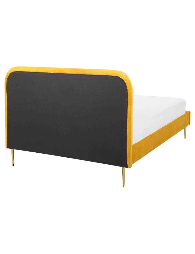 imagem de Cama de casal em veludo amarelo 140 x 200 cm FLAYAT5