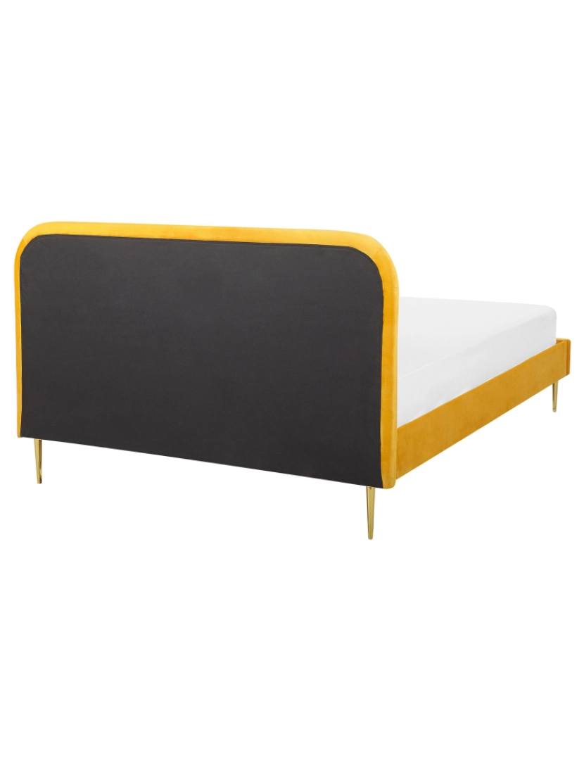 imagem de Cama de casal em veludo amarelo 160 x 200 cm FLAYAT5