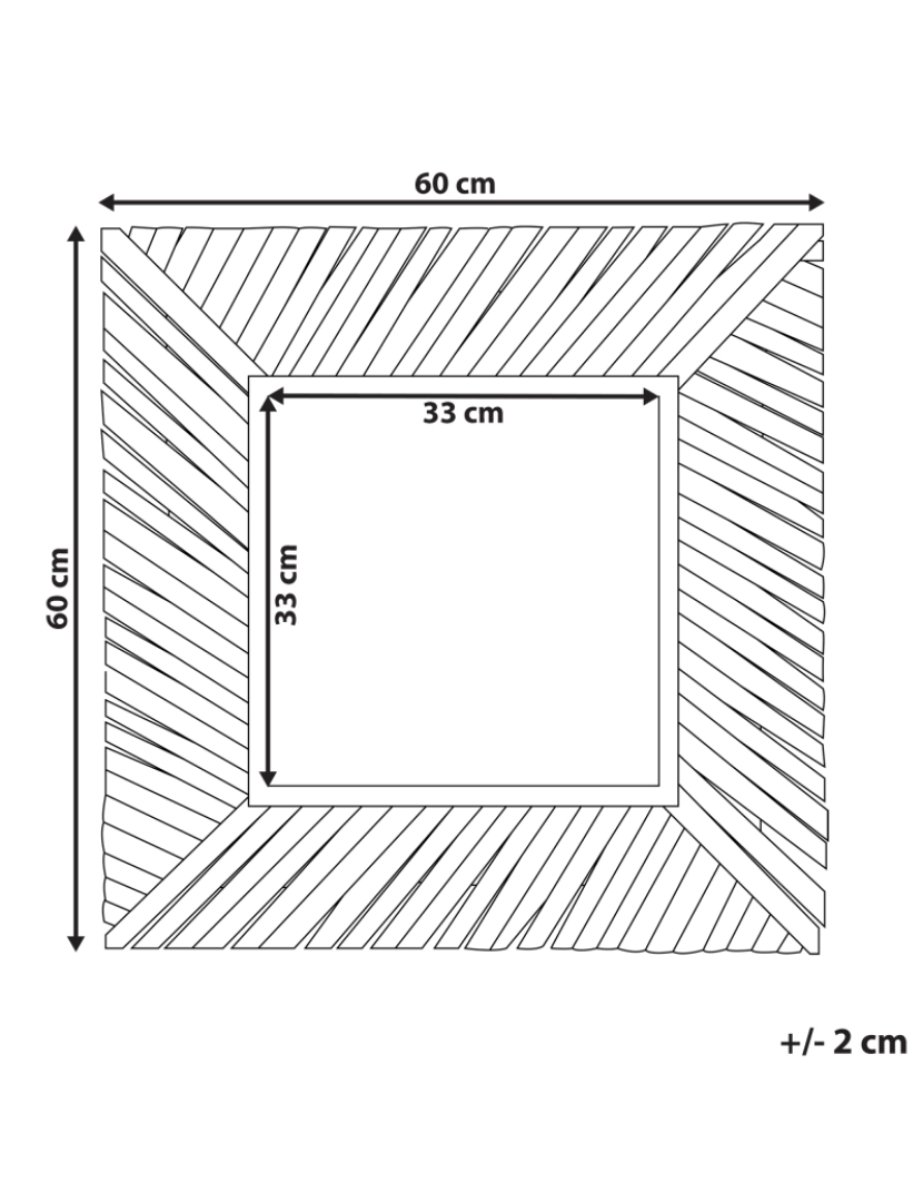 imagem de Espelho de parede em madeira clara 60 x 60 cm KANAB3