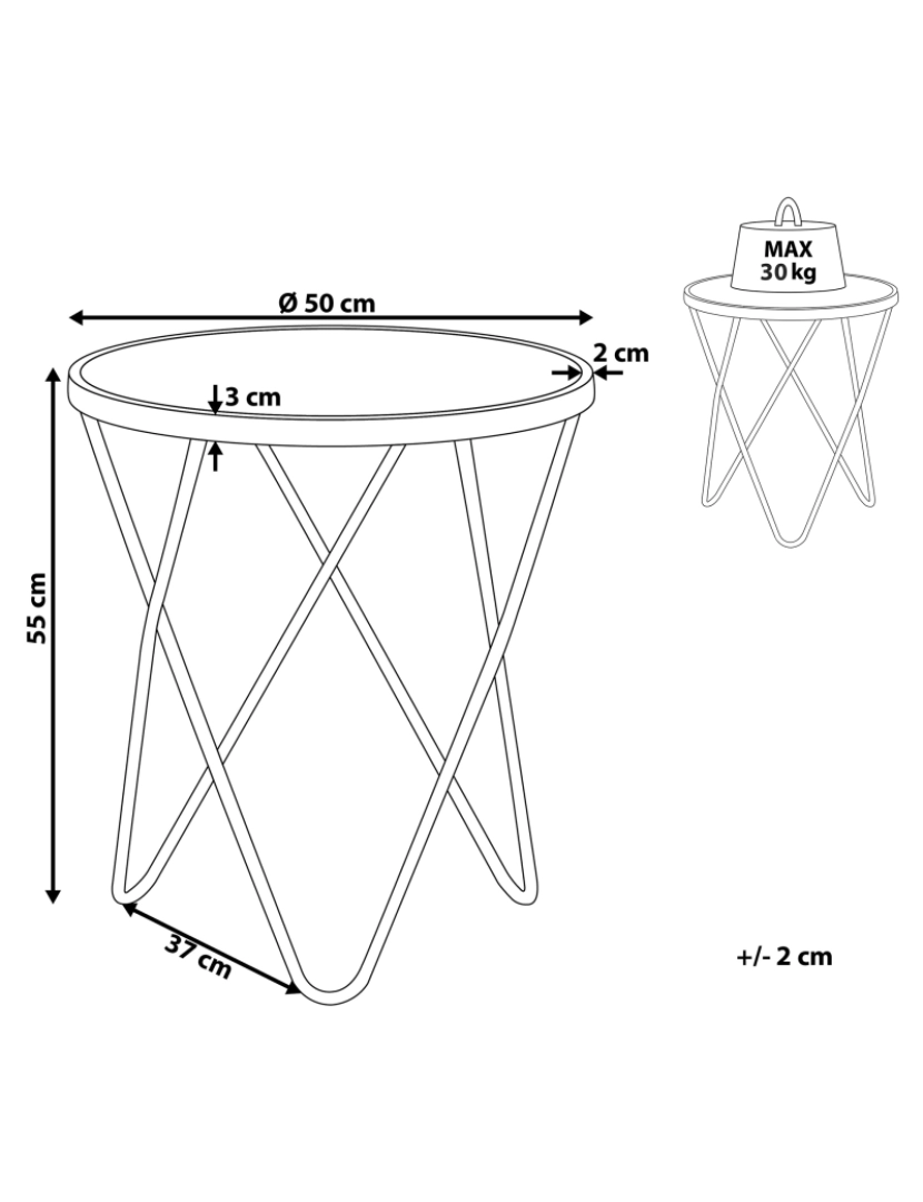 imagem de Mesa de apoio efeito de mármore com prateado MERIDIAN II3