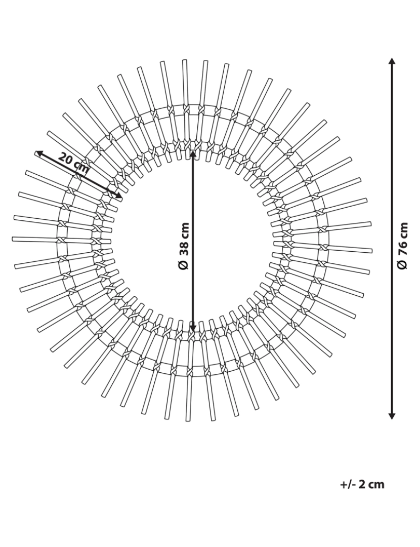 imagem de Espelho de parede redondo em rattan cor de areia ø 76 cm STENEN3