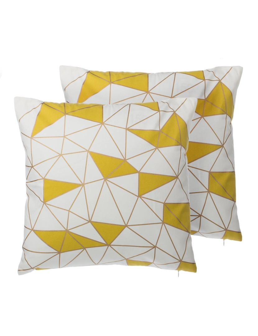 imagem de Conjunto de 2 almofadas Algodão Amarelo CLARKIA 45 x 45 cm2