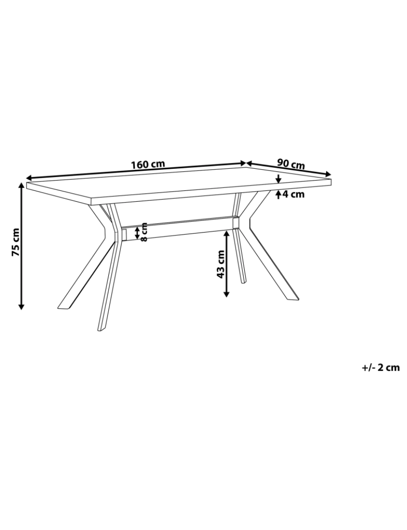 imagem de Mesa de jantar com efeito de betão 160 x 90 cm BENSON3