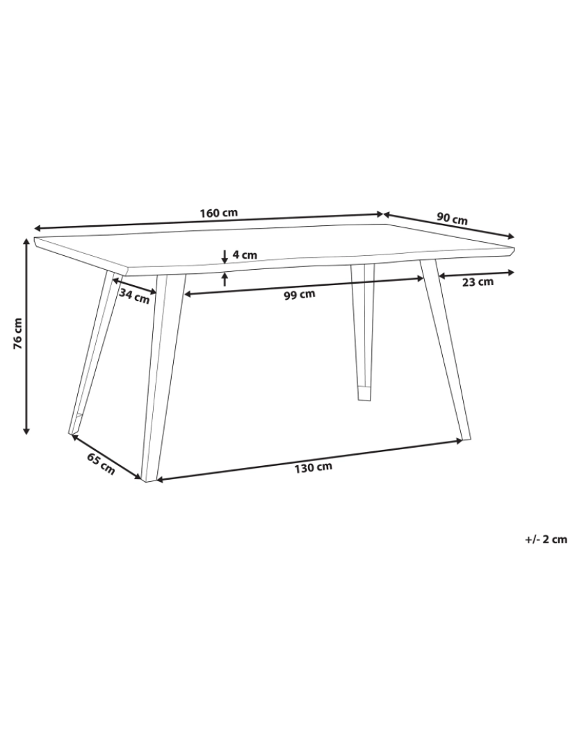 imagem de Mesa de jantar castanha e preta 160 x 90 cm WITNEY3