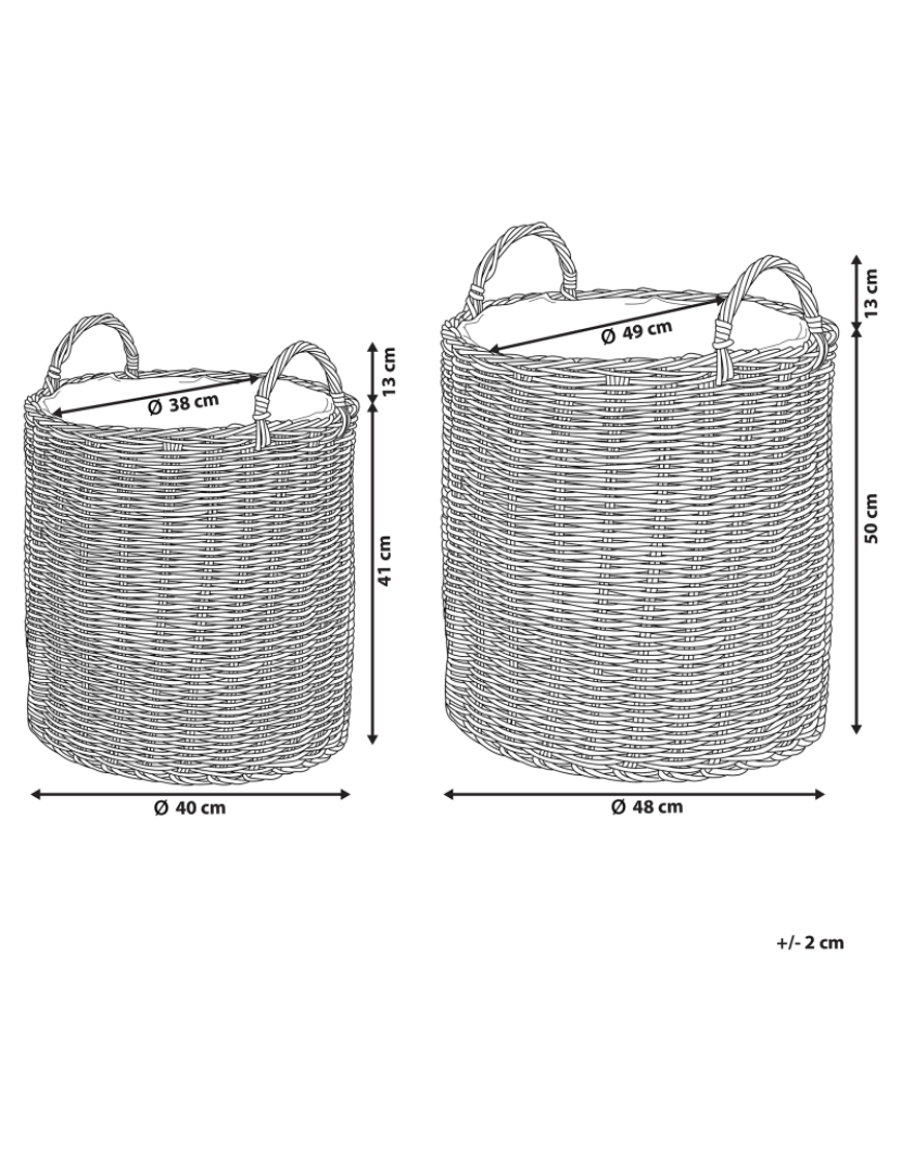 imagem de Conjunto de 2 vasos para plantas em rattan cor de areia BITOLA2