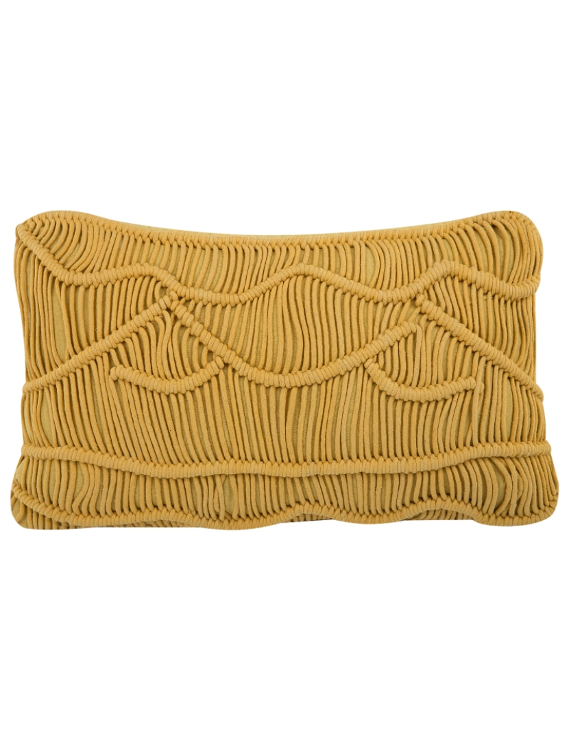 imagem de Conjunto de 2 almofadas decorativas em macramé de algodão amarelo 30 x 50 cm KIRIS4