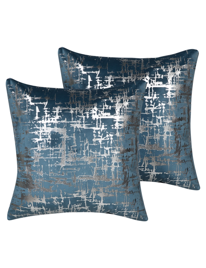 imagem de Conjunto de 2 almofadas Veludo Azul GARDENIA 45 x 45 cm2