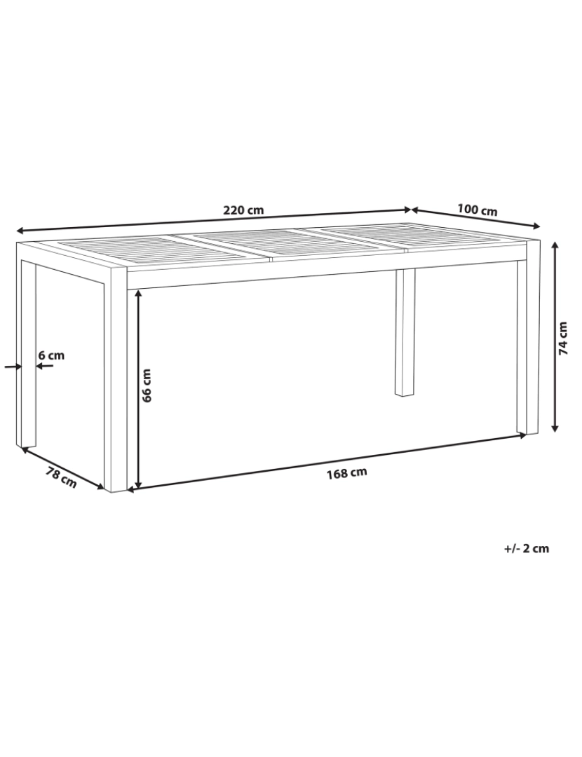 imagem de Mesa de jardim 220 x 100 cm Tamanhos Diversos2