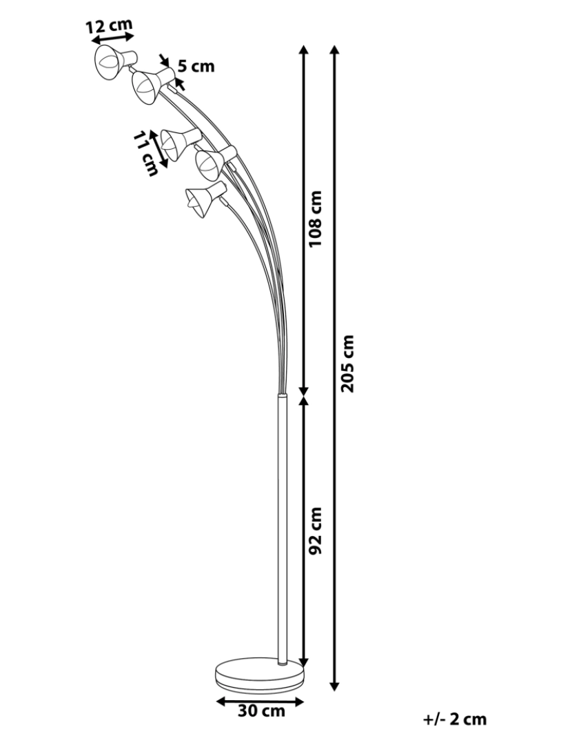 imagem de Candeeiro de pé preto 205 cm BARAGA3