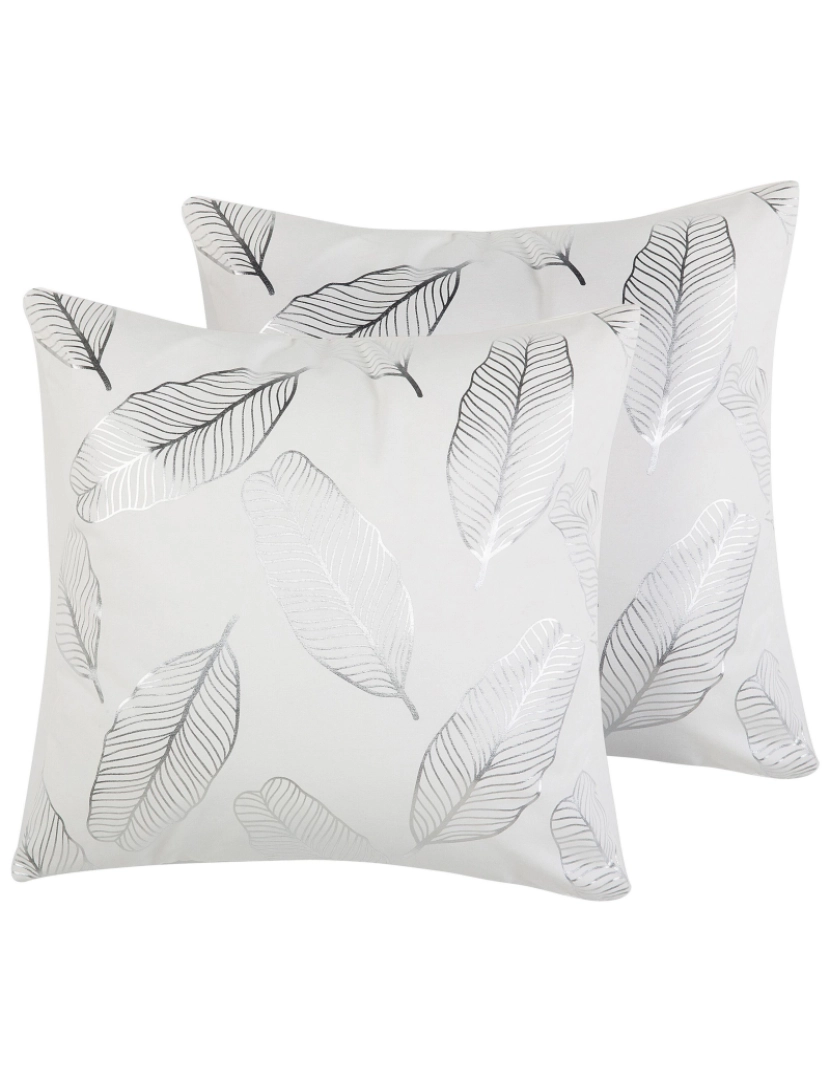 imagem de Conjunto de 2 almofadas Algodão Branco FREESIA 45 x 45 cm2