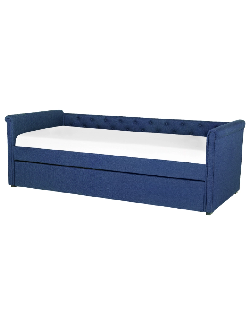 imagem de Cama dupla em tecido azul marinho 80 x 200 cm LIBOURNE4