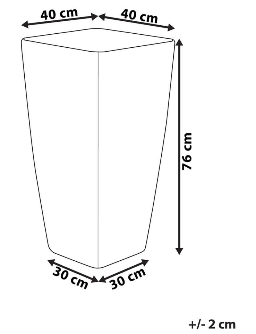 imagem de Vaso para plantas em pedra dourada 40 x 40 x 76 cm MODI3