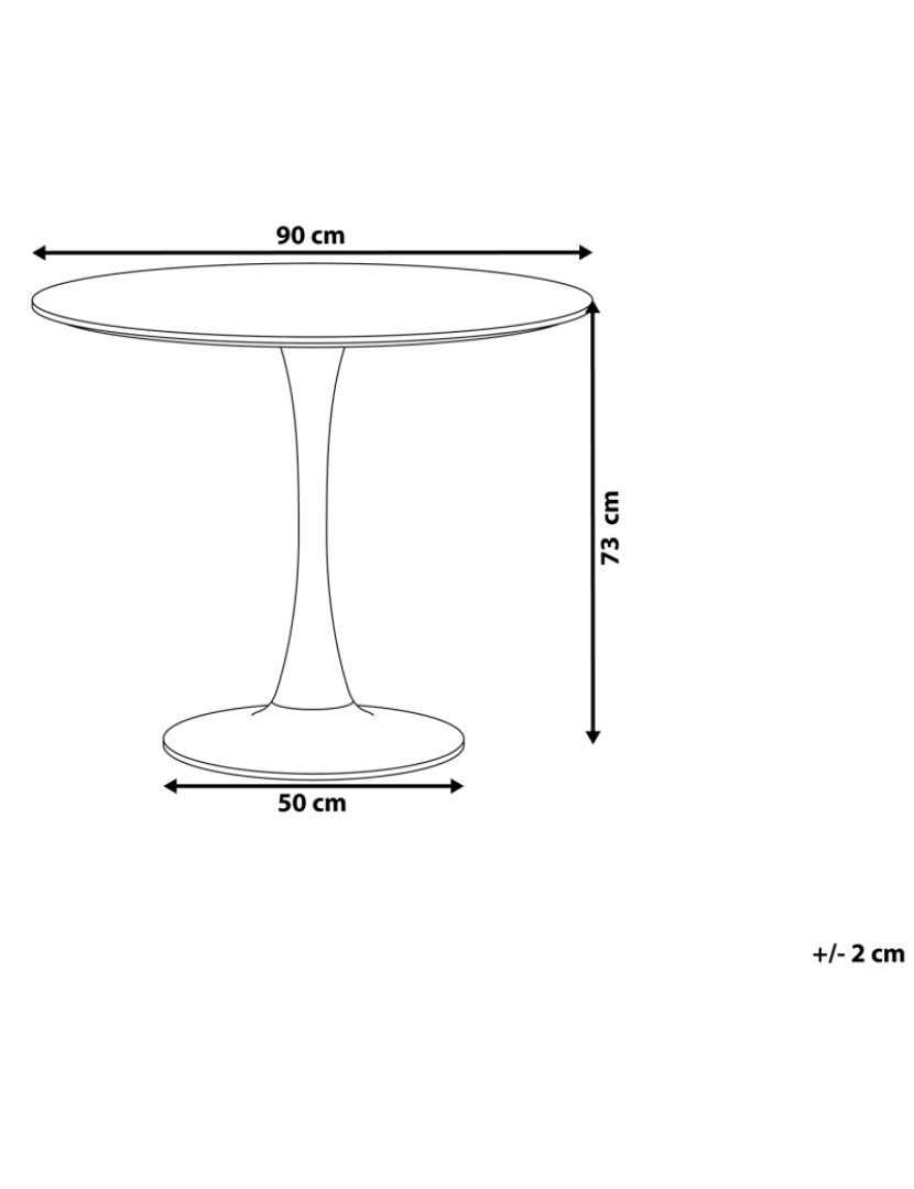 imagem de Mesa de jantar redonda preta ⌀ 90 cm BOCA3