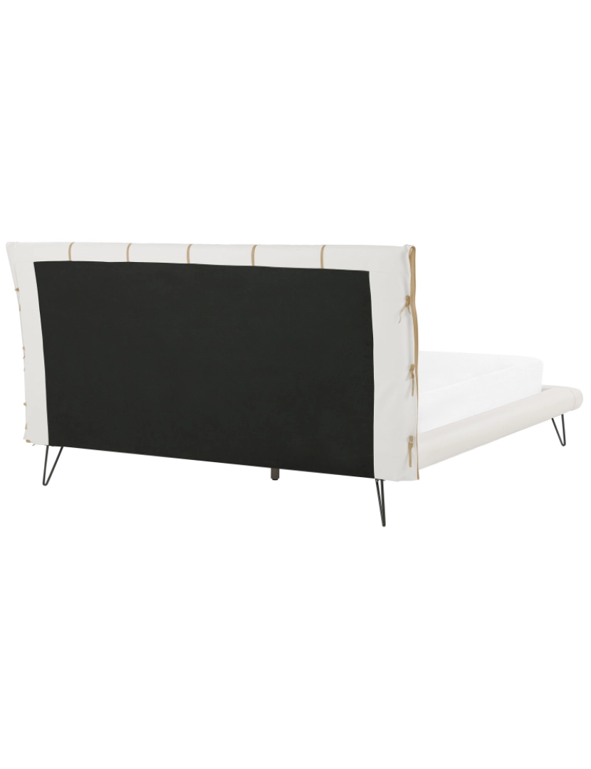 imagem de Cama de casal em pele sintética creme 180 x 200 cm BETIN6