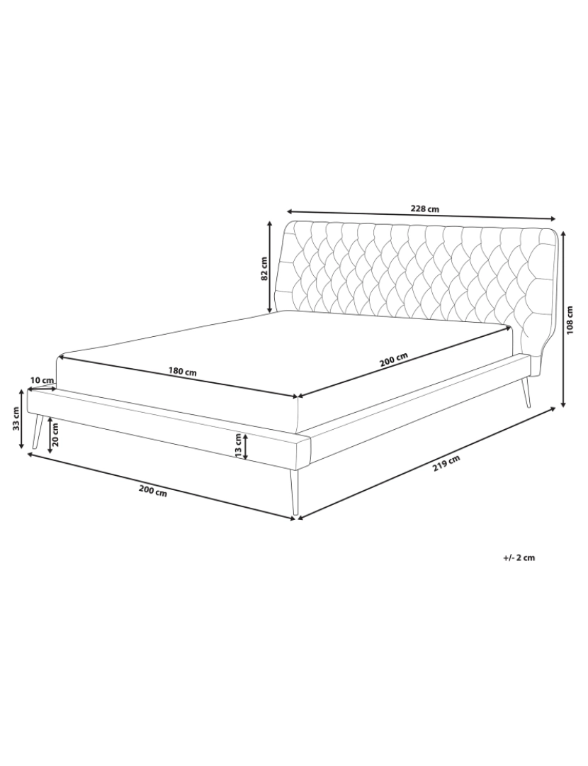 imagem de Cama de casal em pele sintética creme 180 x 200 cm ESSONNE3