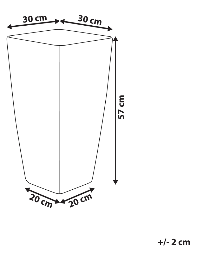 imagem de Vaso para plantas em pedra dourada 30 x 30 x 57 cm MODI3