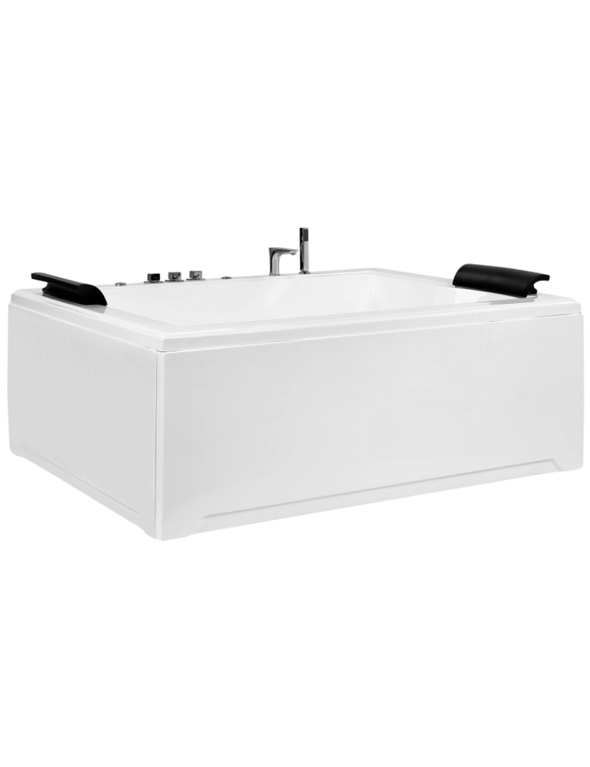 imagem de Banheira de hidromassagem em acrílico branco com LED 183 x 142 cm SALAMANCA5