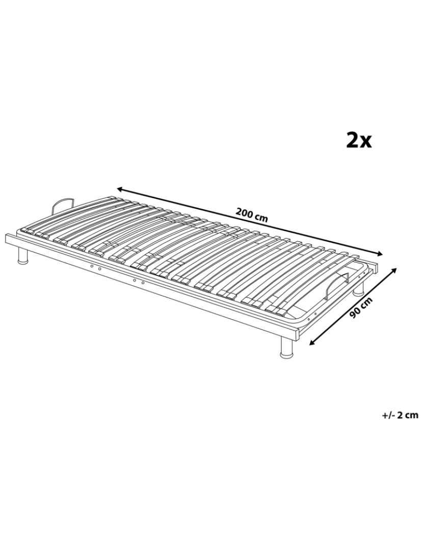 imagem de Estrado ajustável Conjunto de 2 180 x 200 cm COMFORT2