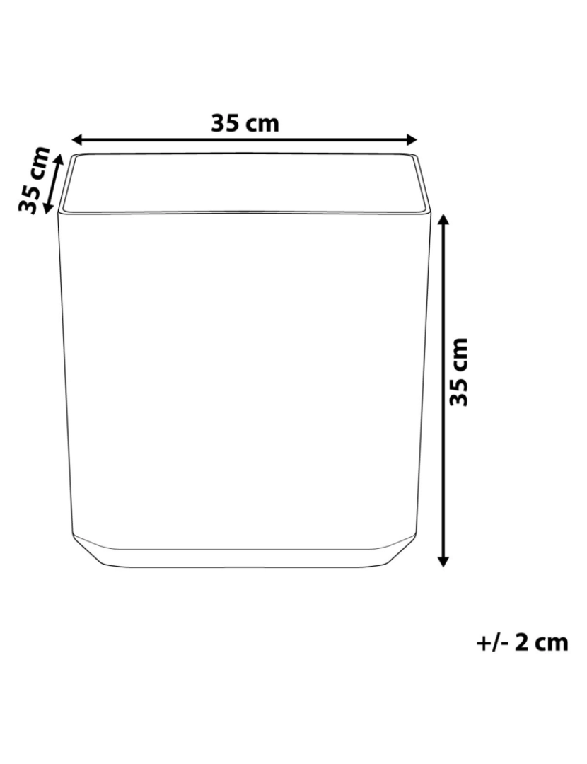 Beliani - Vaso para plantas em pedra cinzenta 35 x 35 x 35 cm ARTIKI