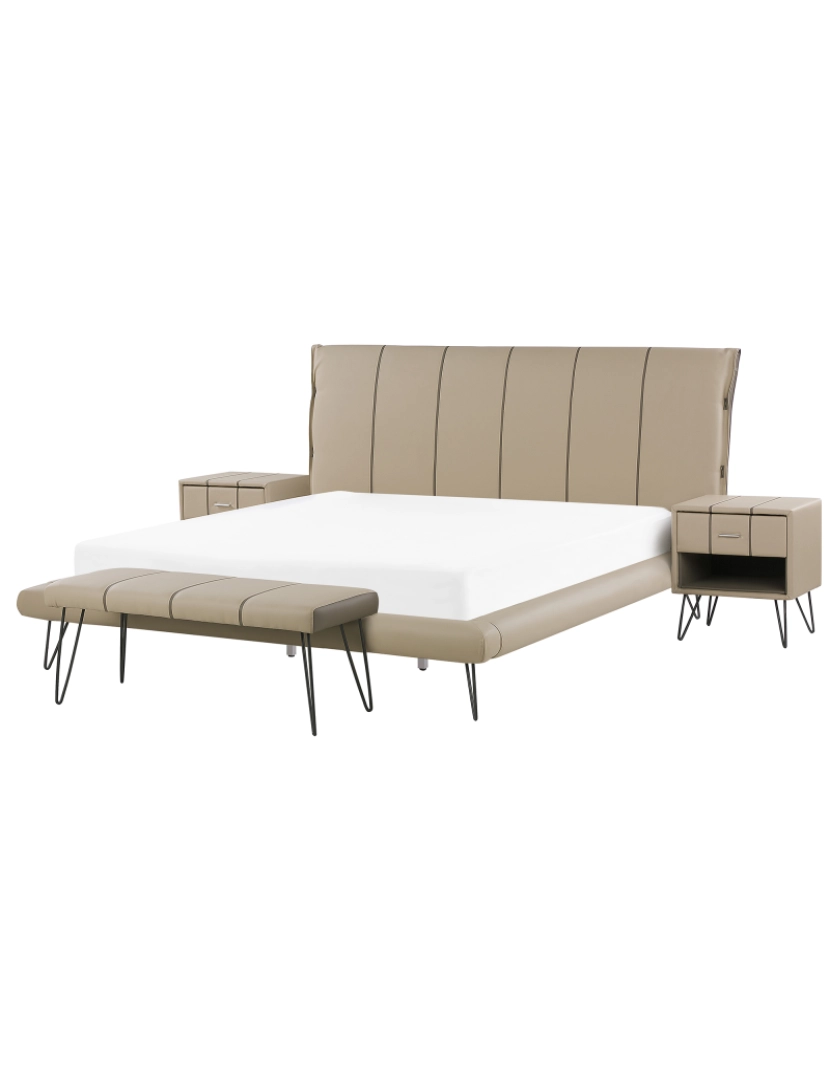 imagem de Conjunto creme de 4 peças para quarto de dormir cama de 180 x 200 cm BETIN2