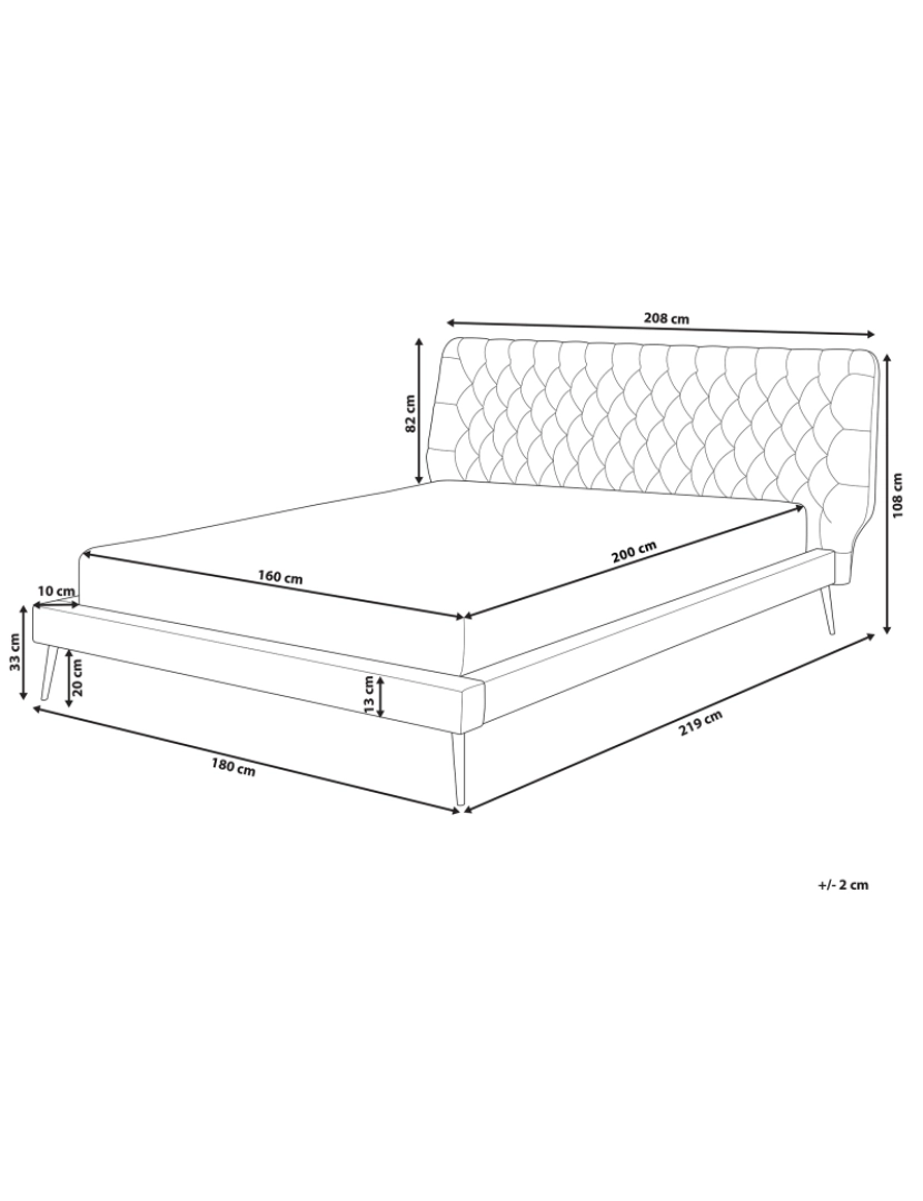 imagem de Cama de casal em pele sintética creme 160 x 200 cm ESSONNE3