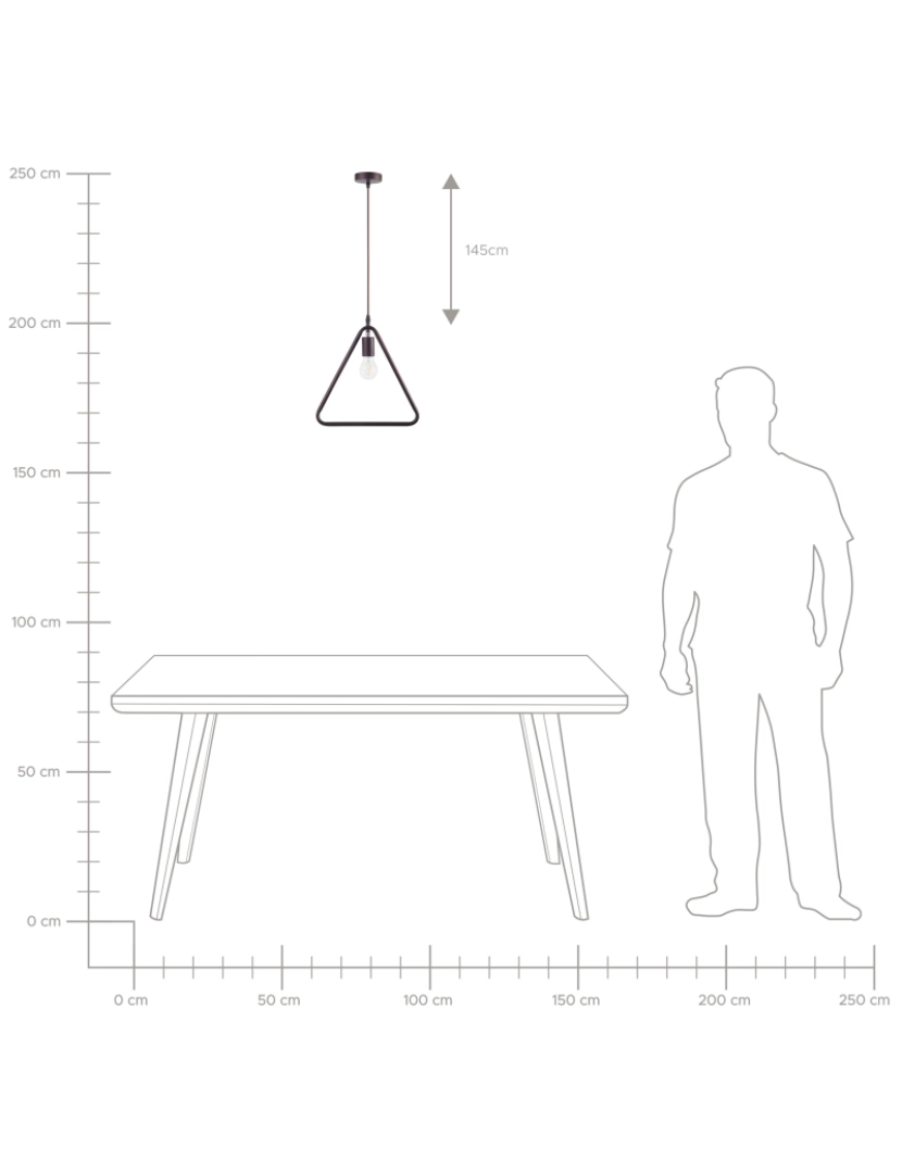 imagem de Conjunto de 3 candeeiros de teto triangulares de metal castanho JURUENA8