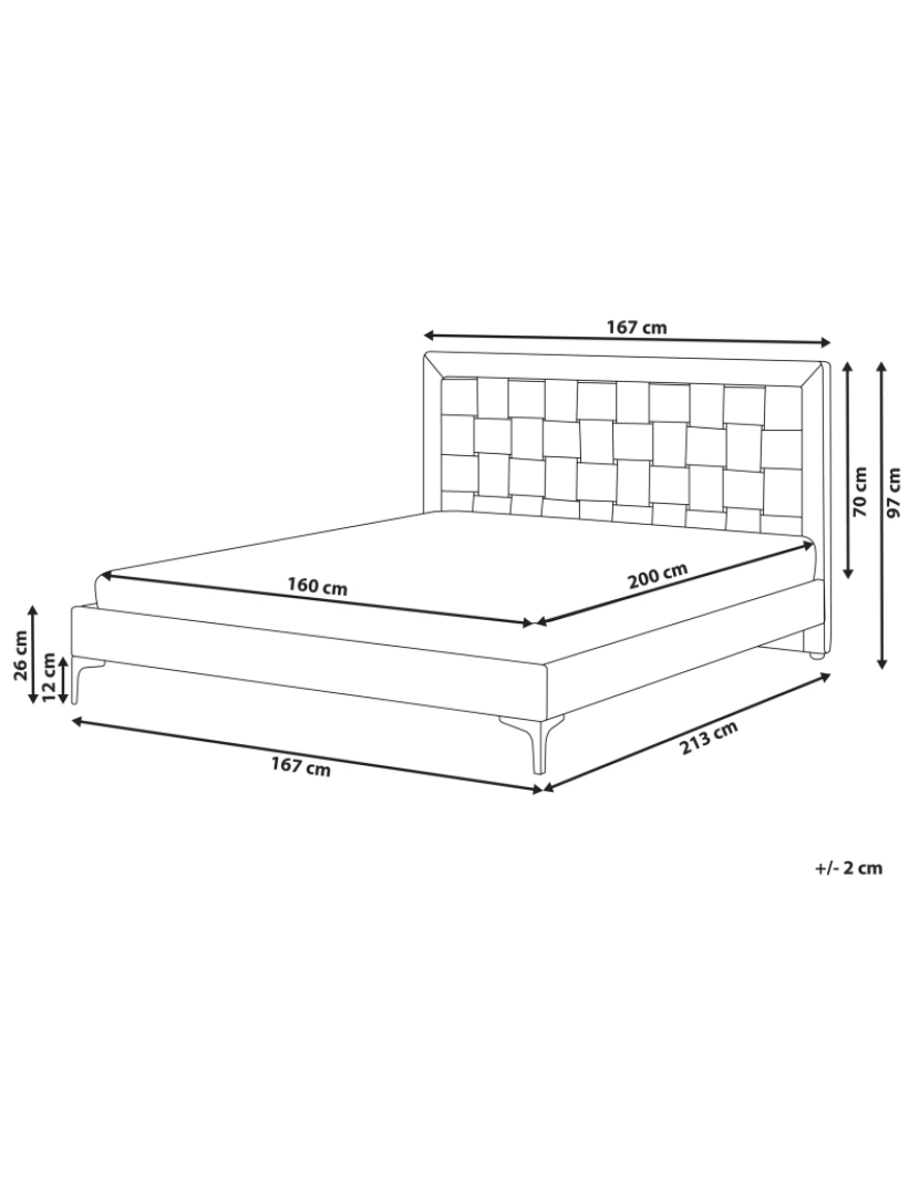 imagem de Cama de casal em veludo verde escuro 160 x 200 cm LIMOUX3