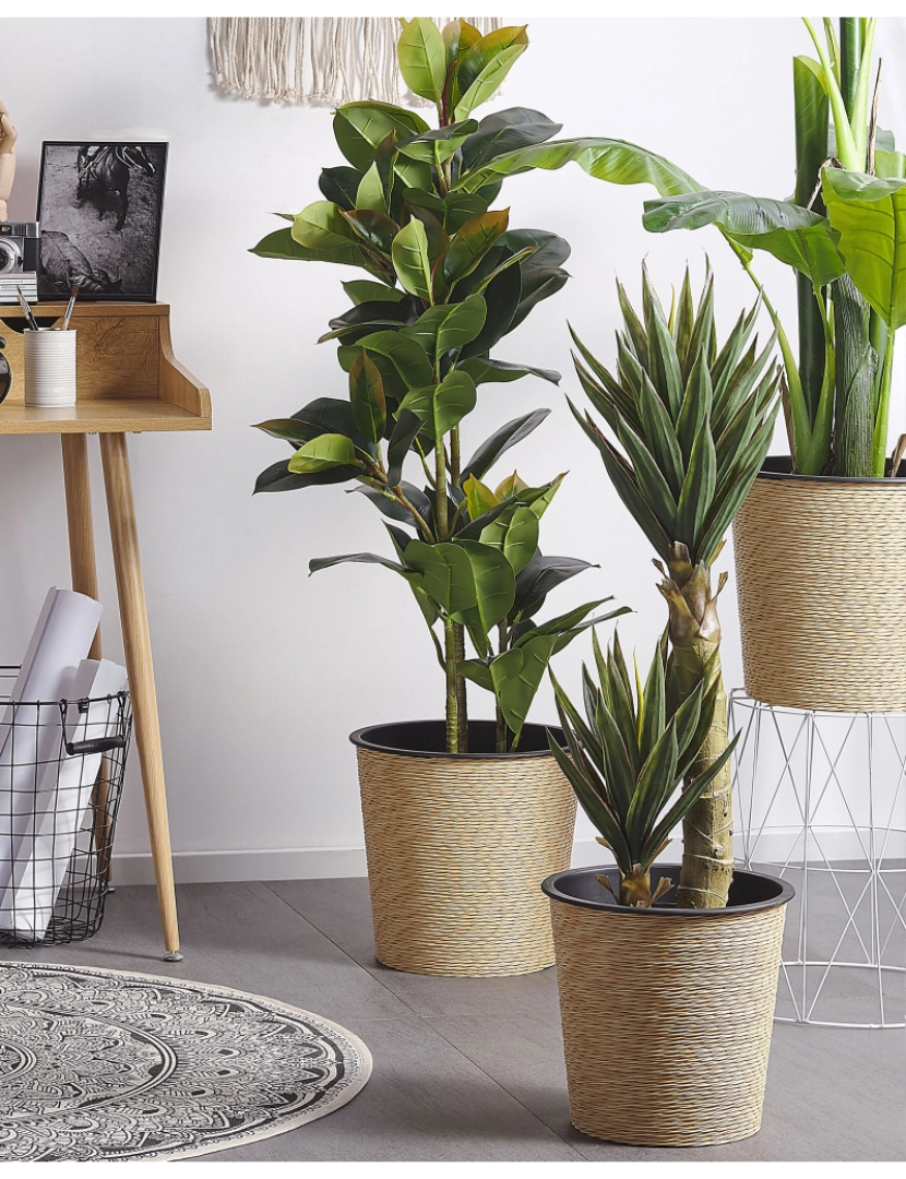 Beliani - Planta artificial em vaso 134 cm FICUS ELASTICA