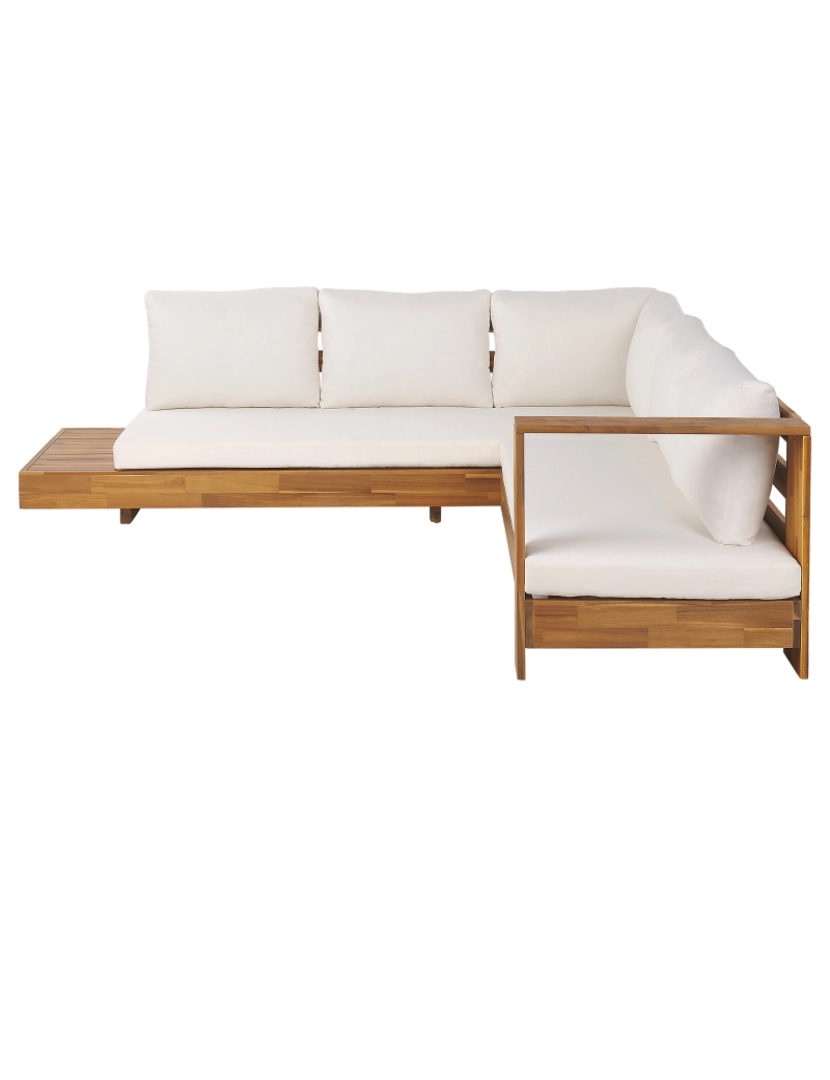 imagem de Conjunto lounge Esquerdo Madeira de acácia Branco creme MARETTIMO2