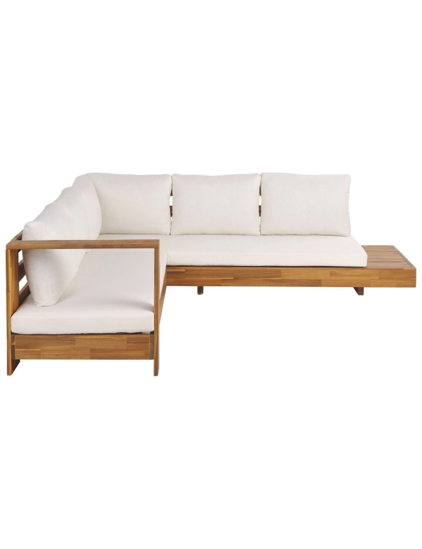 imagem de Conjunto lounge Esquerdo Madeira de acácia Branco creme MARETTIMO4