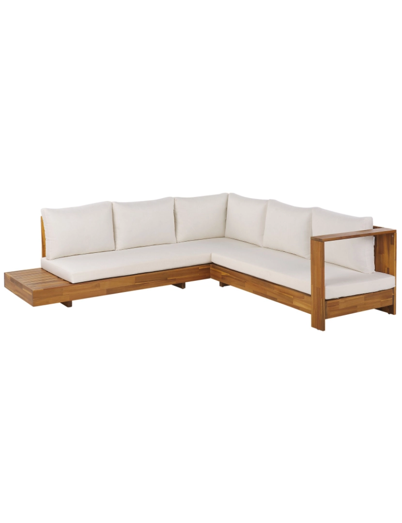 imagem de Conjunto lounge Esquerdo Madeira de acácia Branco creme MARETTIMO5