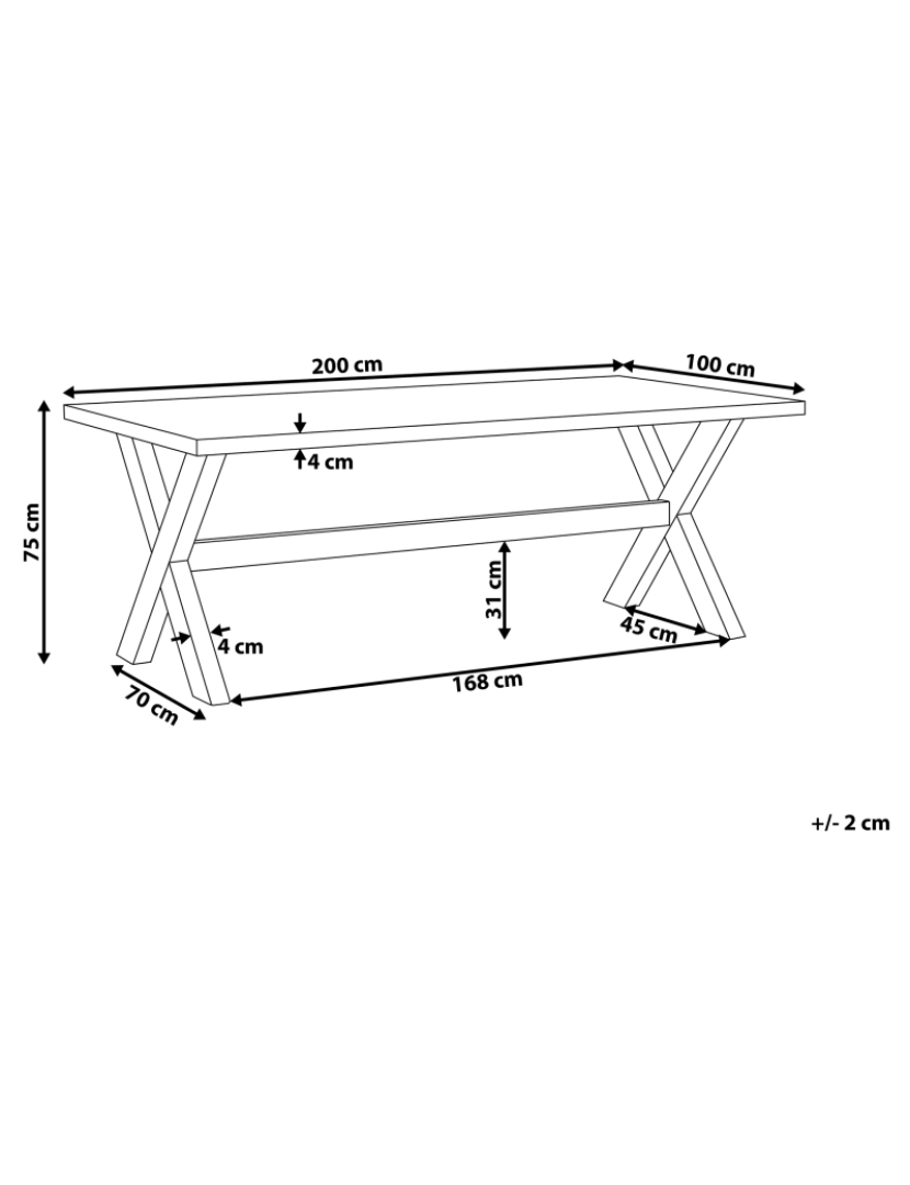 imagem de Mesa de jardim 200 x 100 cm Betão Cinzento OLBIA2